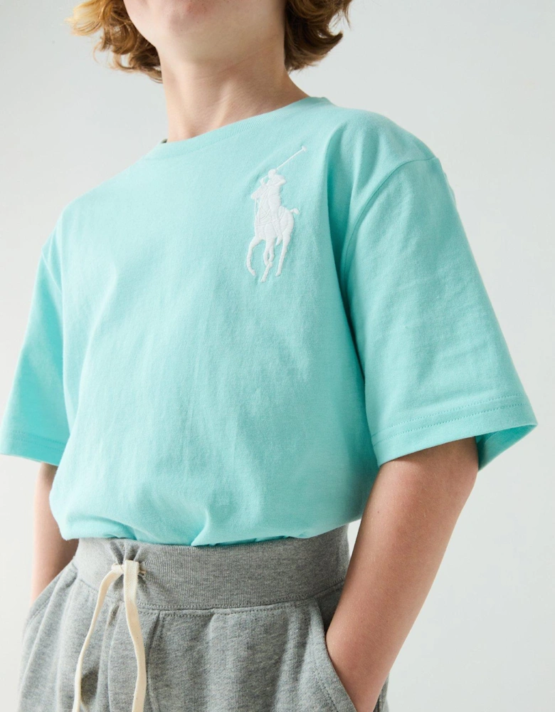 Boys Large Pony Short Sleeve T-shirt - Light Blue