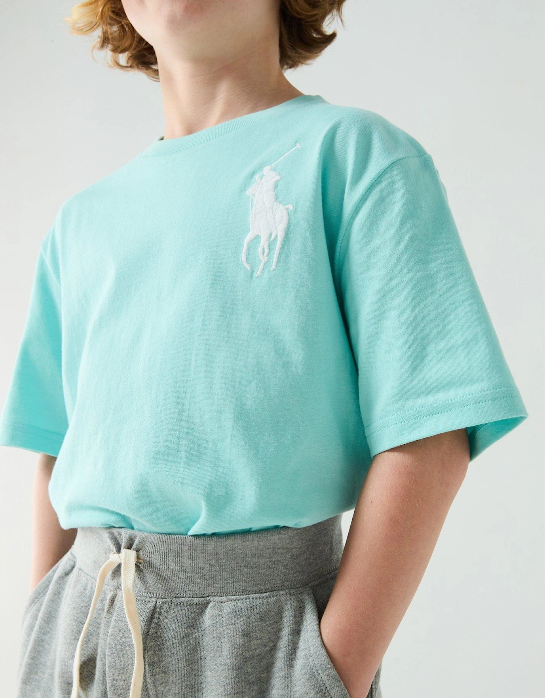 Boys Large Pony Short Sleeve T-shirt - Light Blue