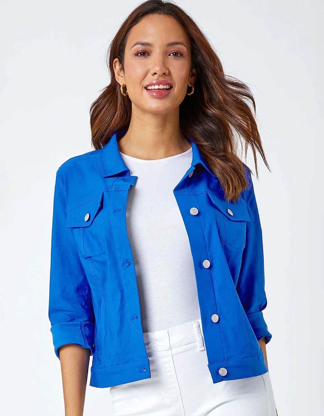 Stretch Pocket Detail Jacket - Royal Blue, 2 of 1