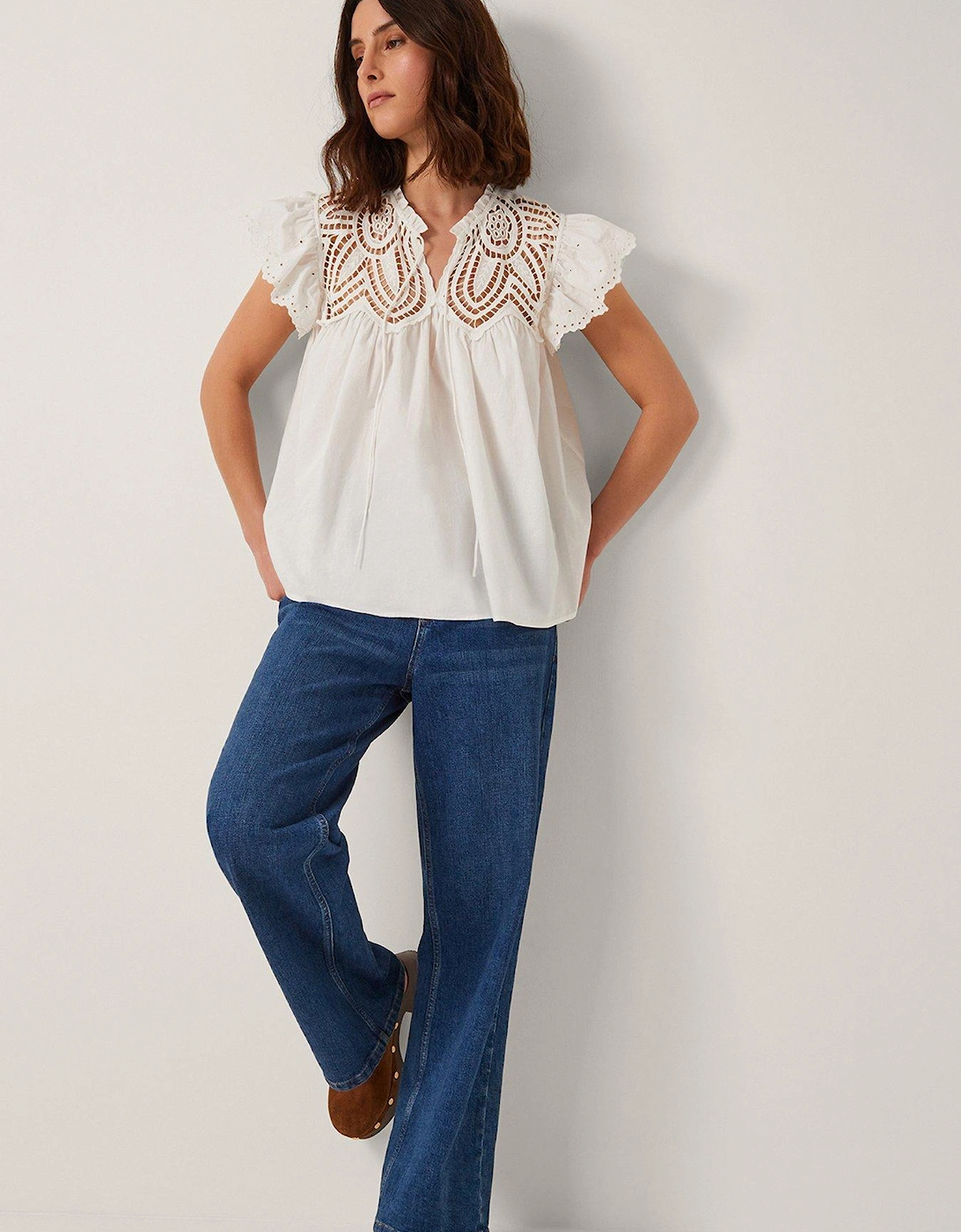 Zadie Lace Top - White, 2 of 1