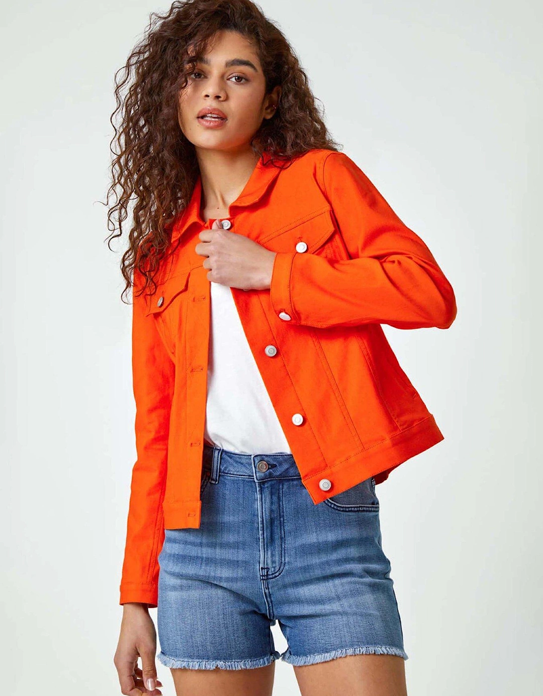 Stretch Pocket Detail Jacket - Orange, 2 of 1