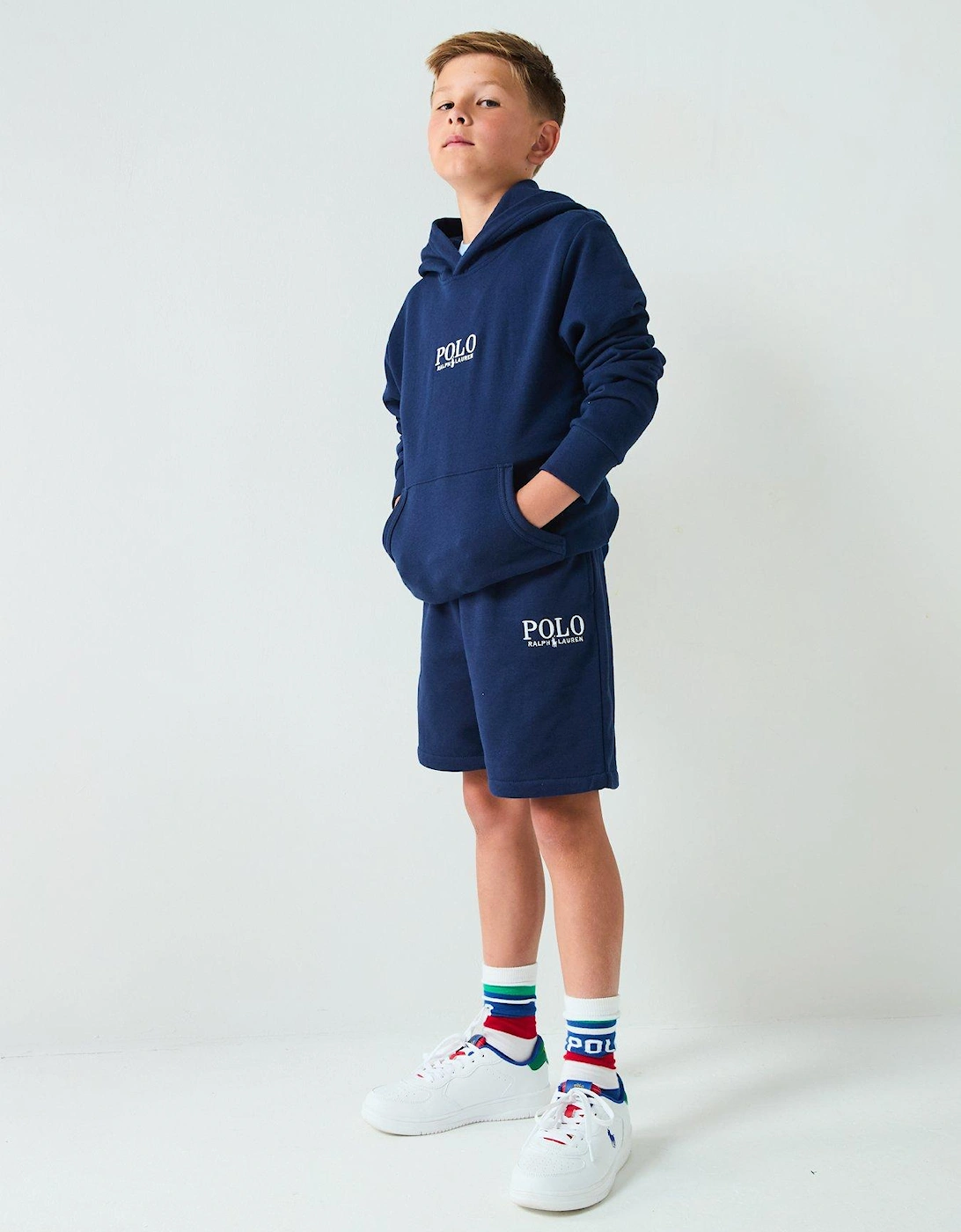 Boys Polo Logo Hoodie - Navy
