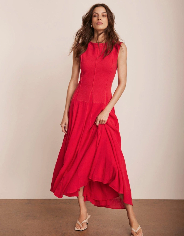 Cotton Maxi Dress - Red