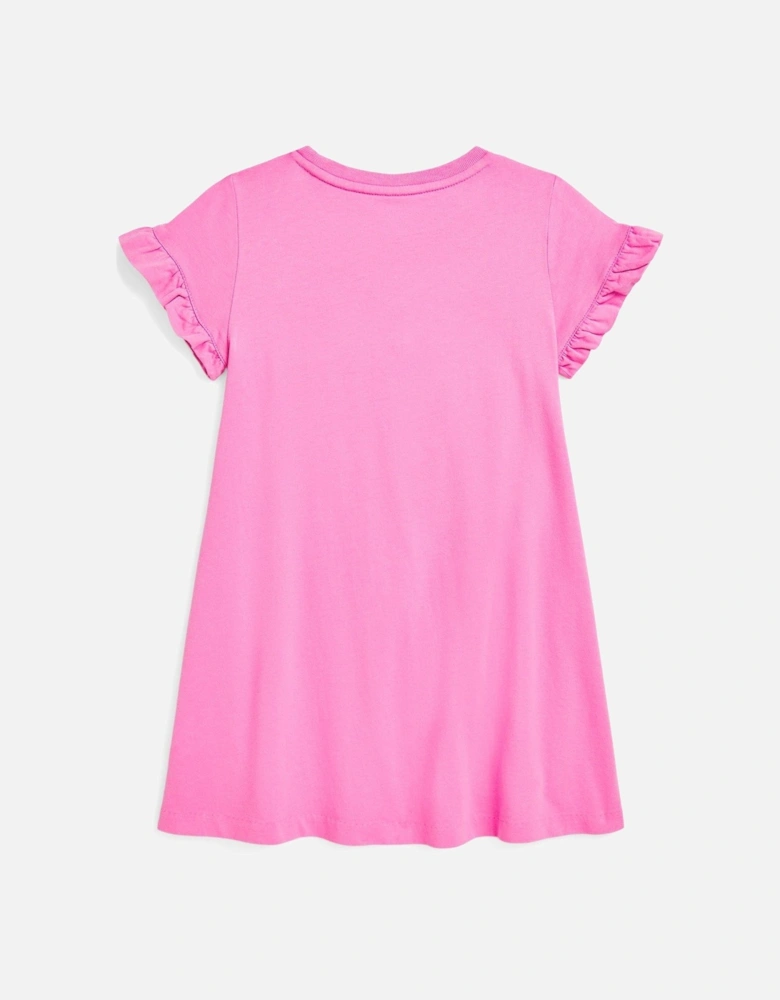 Younger Girls Bear Sleeveless Dress - Pink