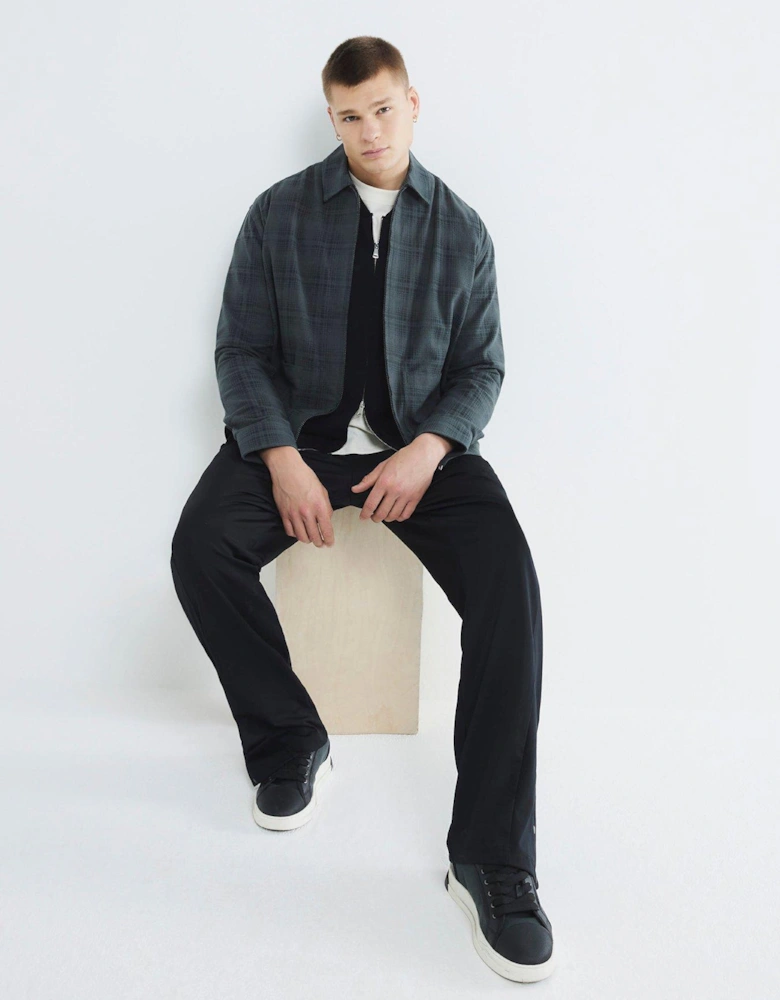 Long Sleeve Graphic Zip Shirt - Dark Grey