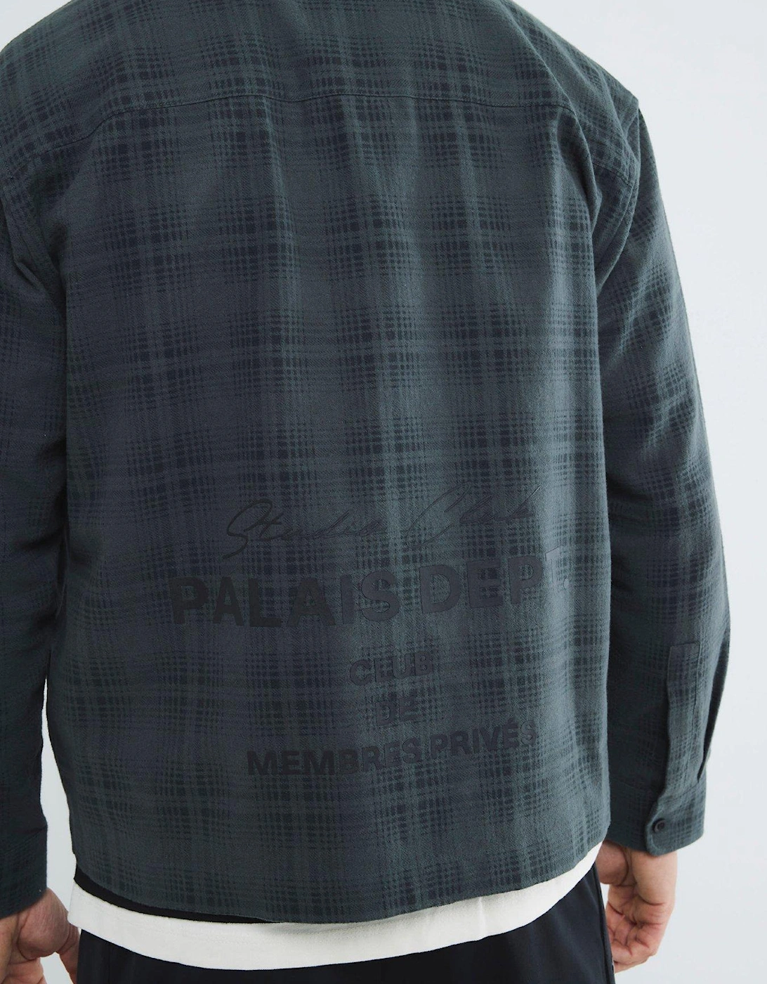 Long Sleeve Graphic Zip Shirt - Dark Grey