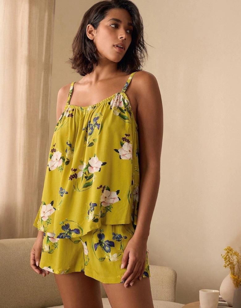 Floral Cami Short Pyjama Set - Green