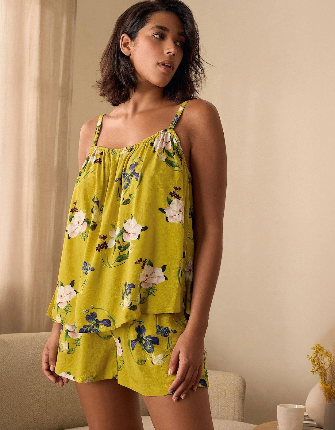 Floral Cami Short Pyjama Set - Green, 2 of 1
