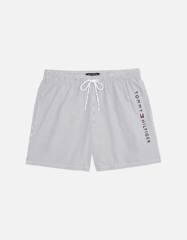 Original Stripe Mid Length Swim Shorts, Ithaca White/Desert Sky