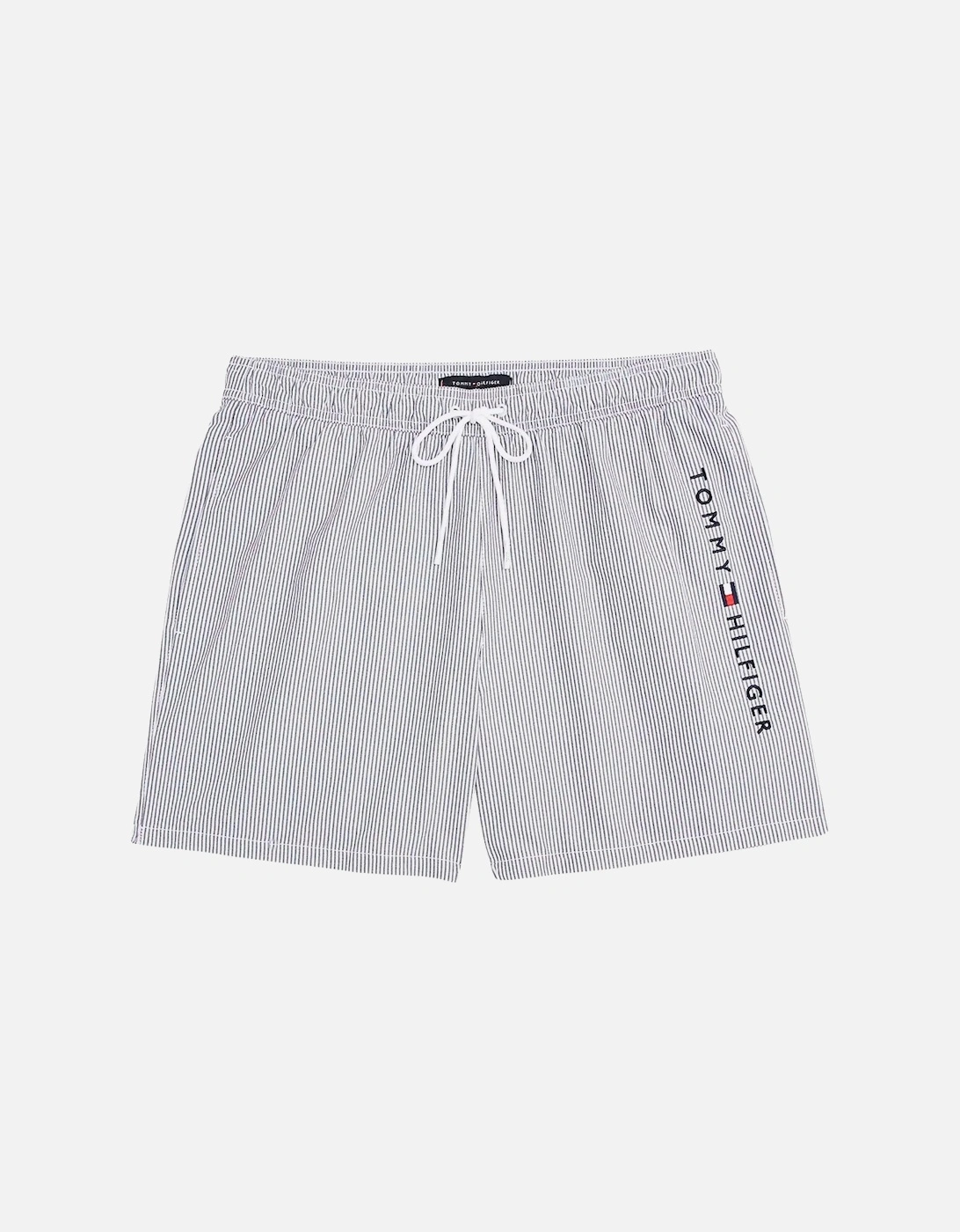 Original Stripe Mid Length Swim Shorts, Ithaca White/Desert Sky, 6 of 5