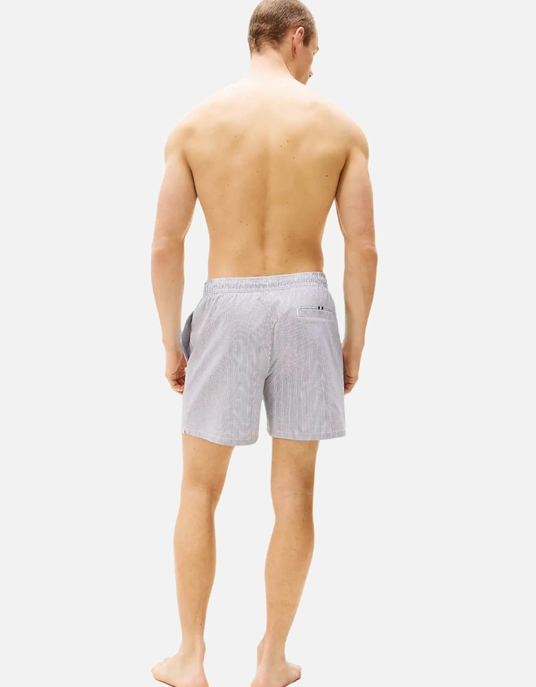 Original Stripe Mid Length Swim Shorts, Ithaca White/Desert Sky