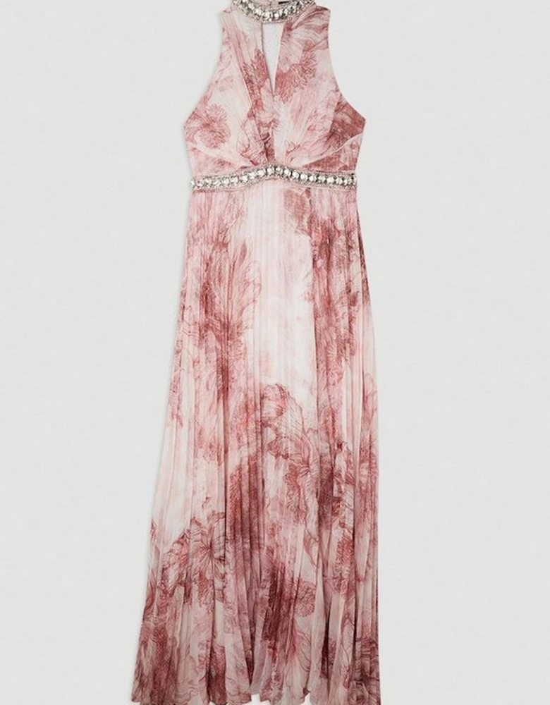 Tall Crystal Embellished Woven Split Maxi Dress