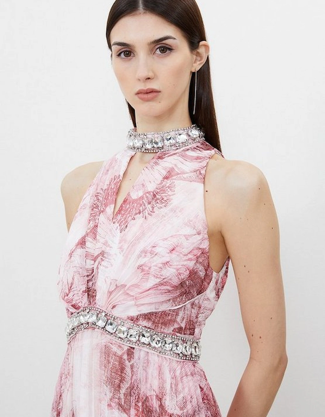 Tall Crystal Embellished Woven Split Maxi Dress