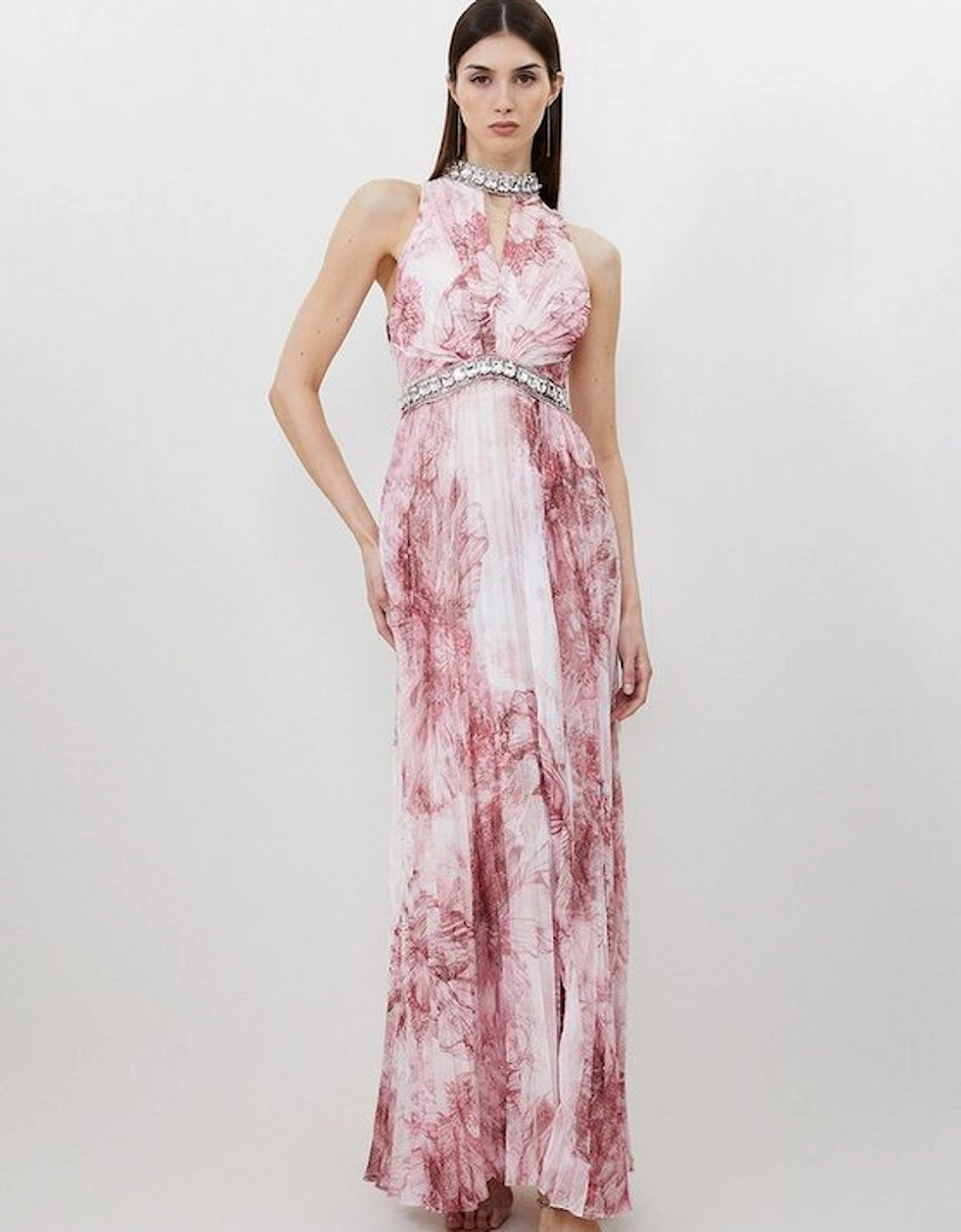 Tall Crystal Embellished Woven Split Maxi Dress