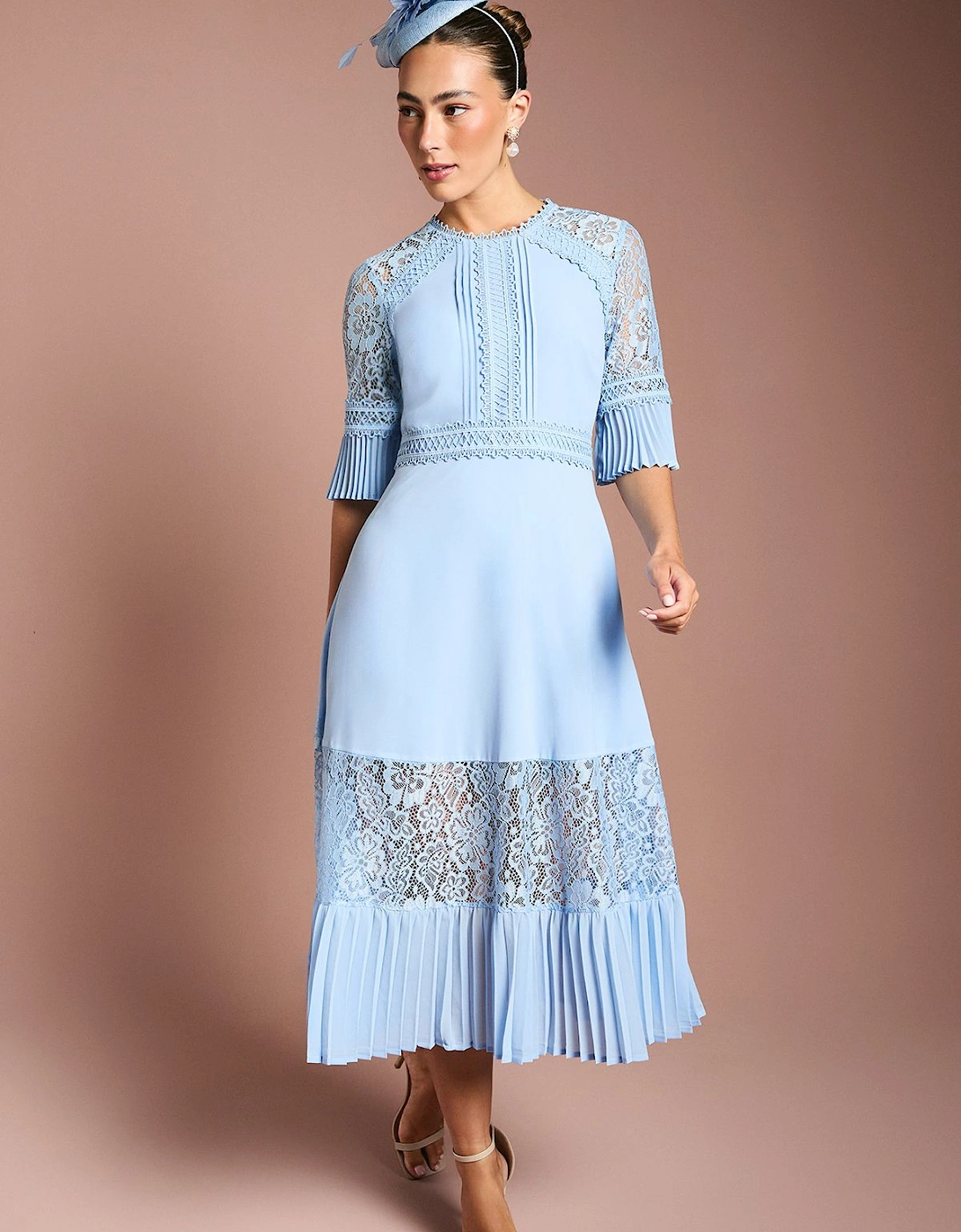 Lace Insert Midi Dress, 2 of 1