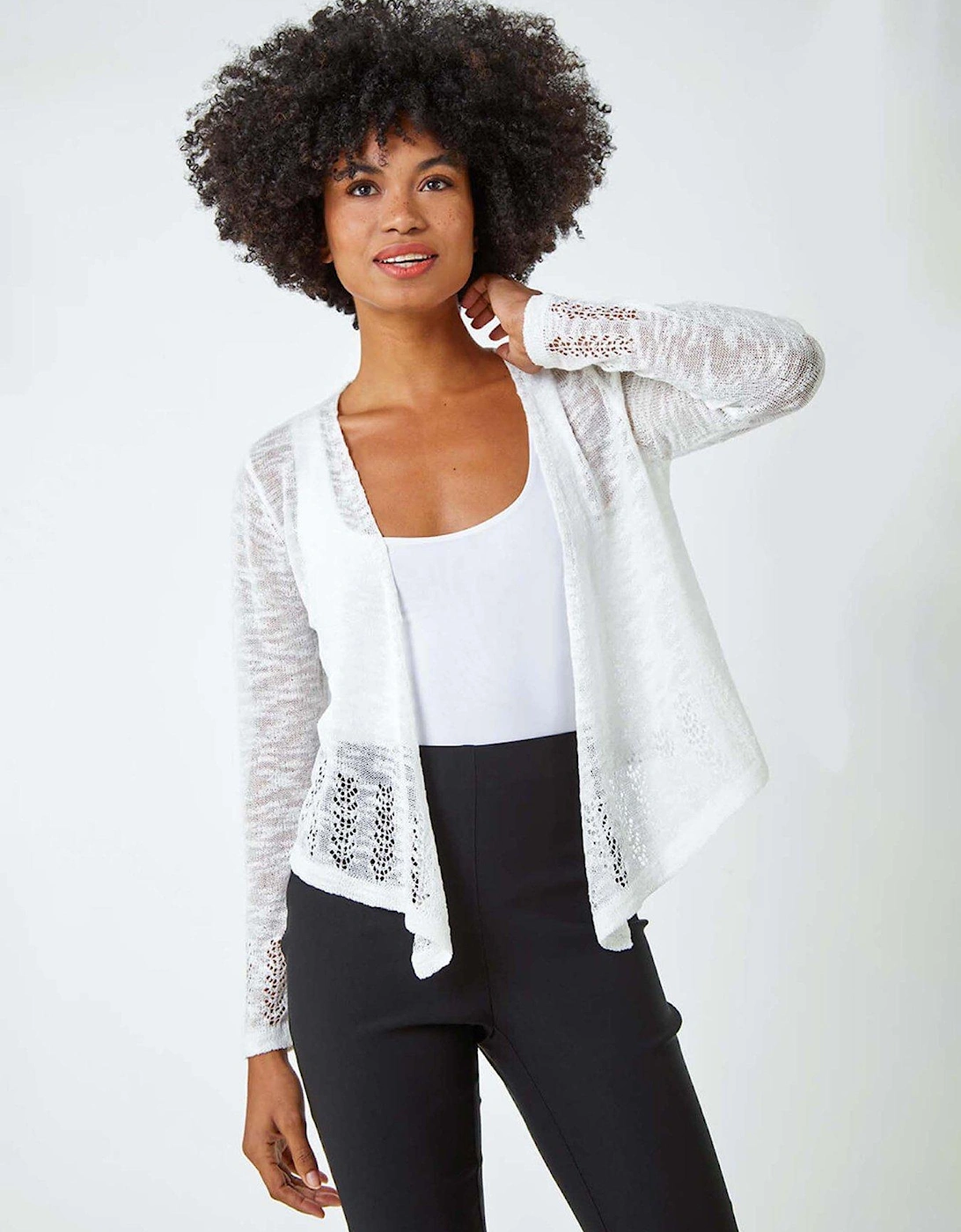 Lightweight Knitted Shrug - Ivory, 2 of 1