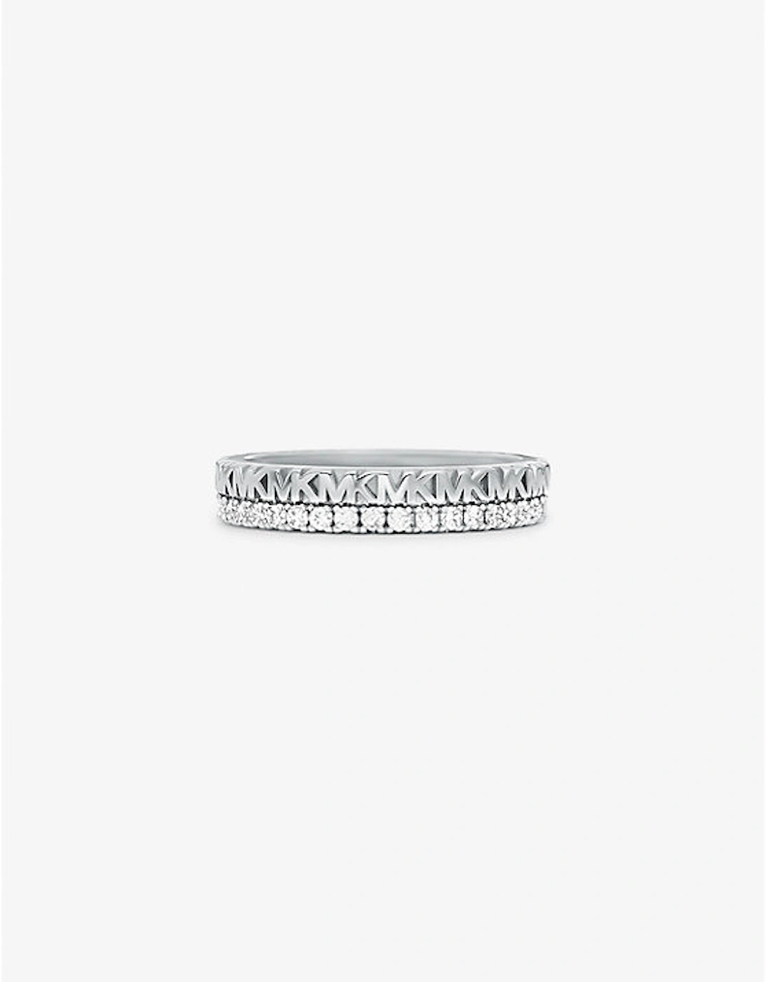 Precious Metal-Plated Sterling Silver Pavé Logo Ring, 3 of 2