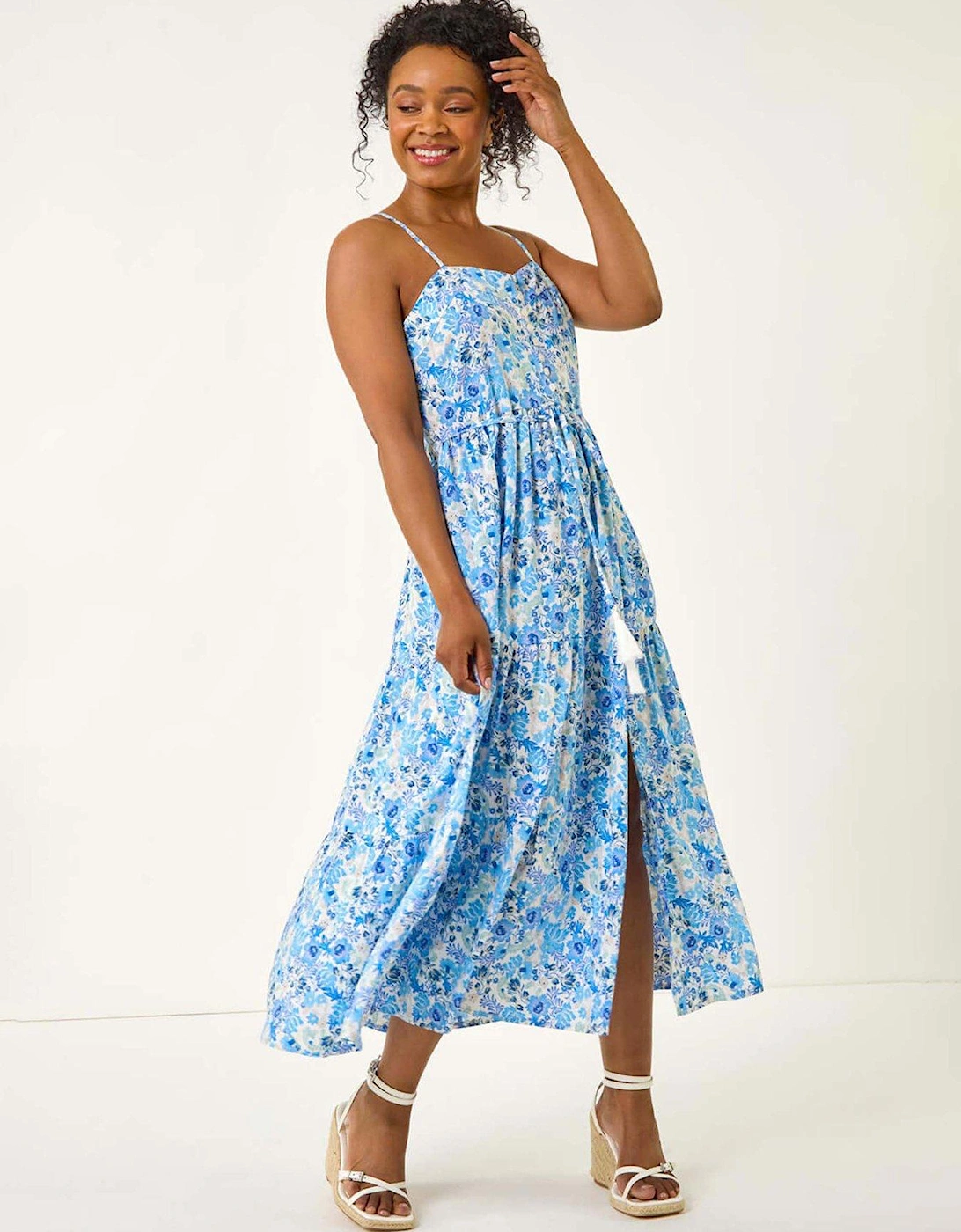 Petite Ditsy Floral Maxi Dress - Blue, 2 of 1