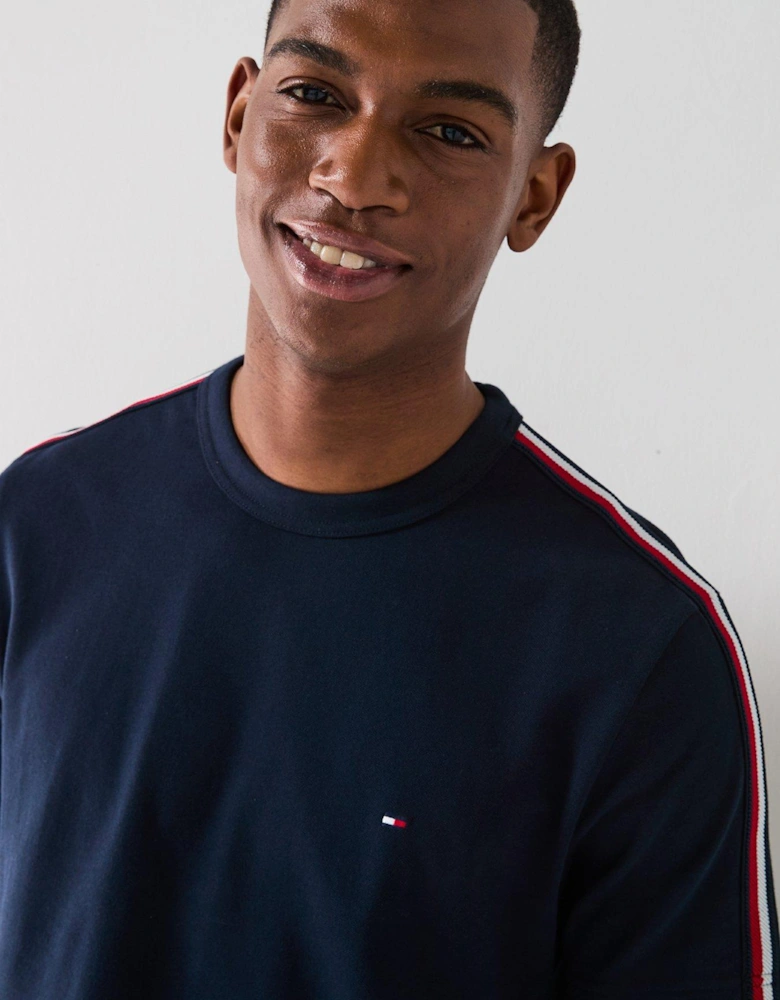 Global Stripe Tape T-Shirt - Navy