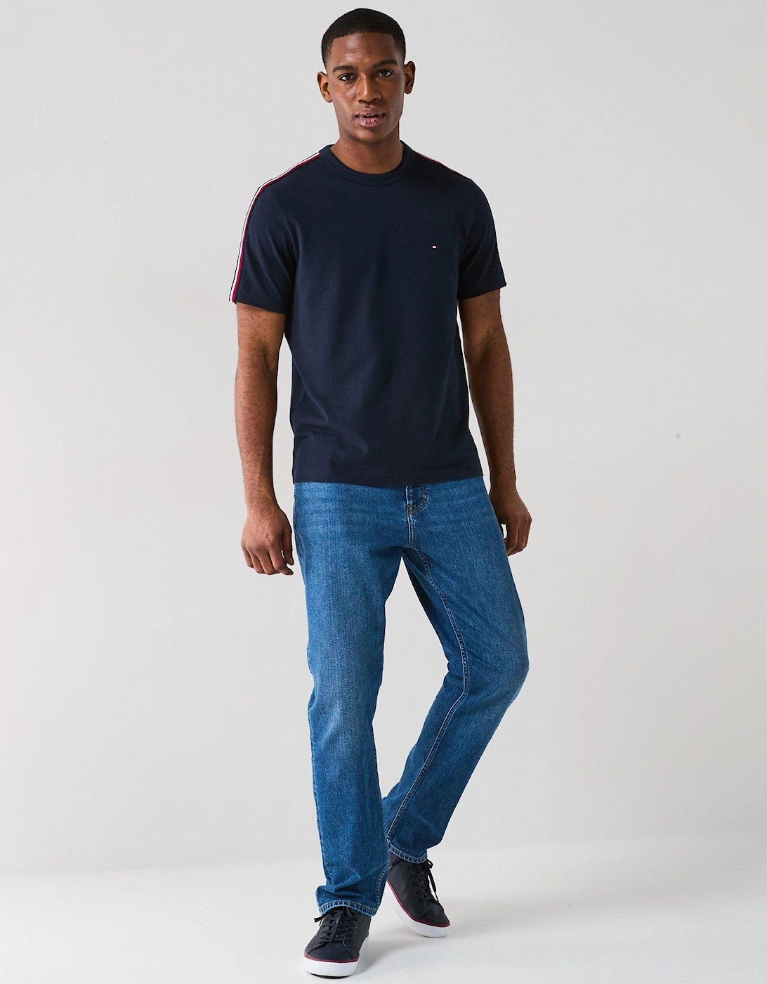 Global Stripe Tape T-Shirt - Navy