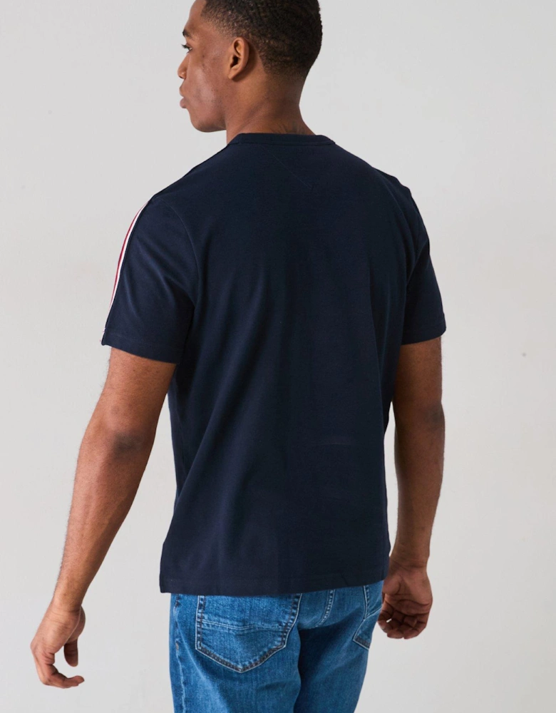Global Stripe Tape T-Shirt - Navy
