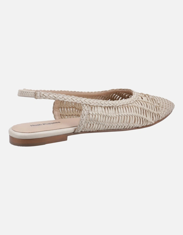 Dalia Woven Leather Women's Cream Flats