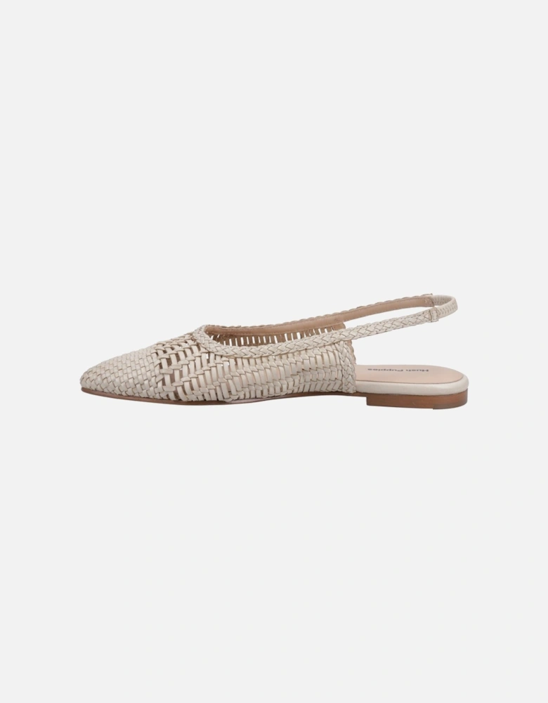 Dalia Woven Leather Women's Cream Flats
