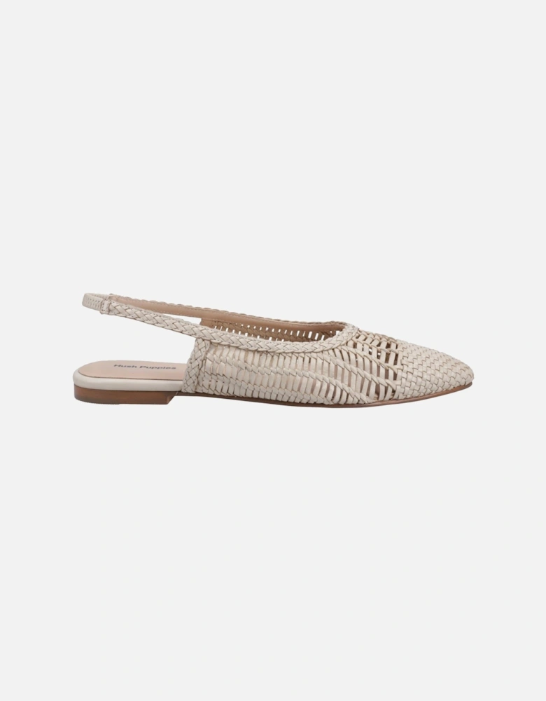 Dalia Woven Leather Women's Cream Flats