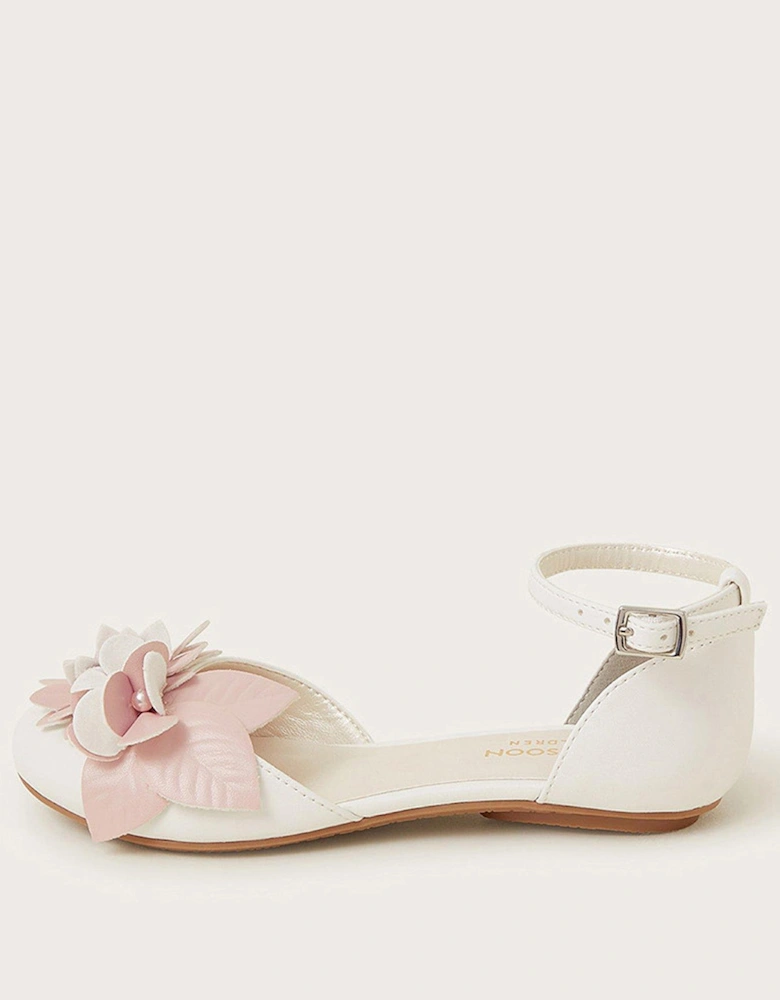 Girls Two Tone Flower Ball Shoes - Pink