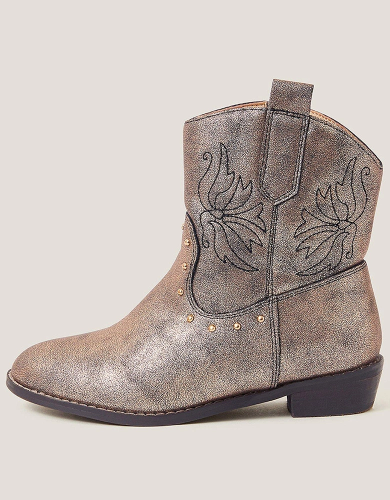 Girls Brooke Cowboy Boots - Bronzed