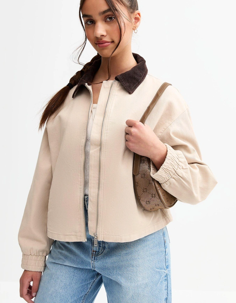 Oversized Harrington Jacket - Off White