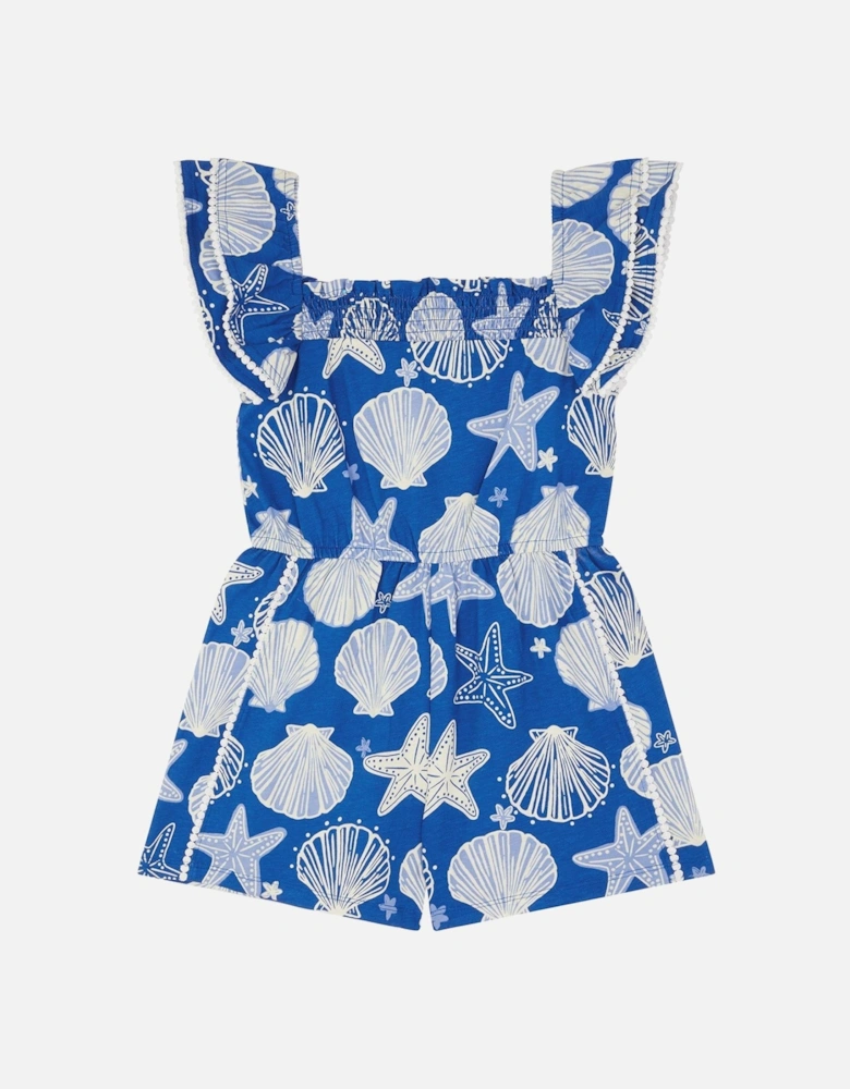 Girls Jelly Haze Navy Shell Playsuit - Blue