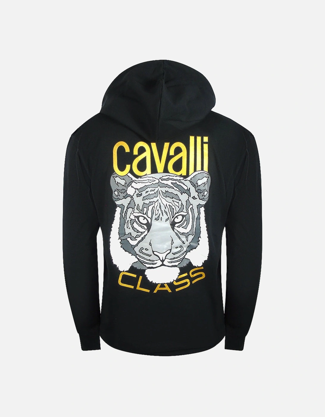 Cavalli Class Bold Tiger Graphic Black Hoodie