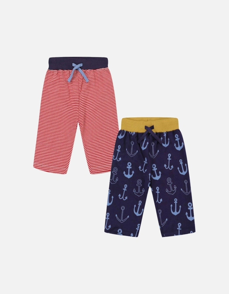 Boys 2 Pack Anchor And Stripe Shorts - Multi