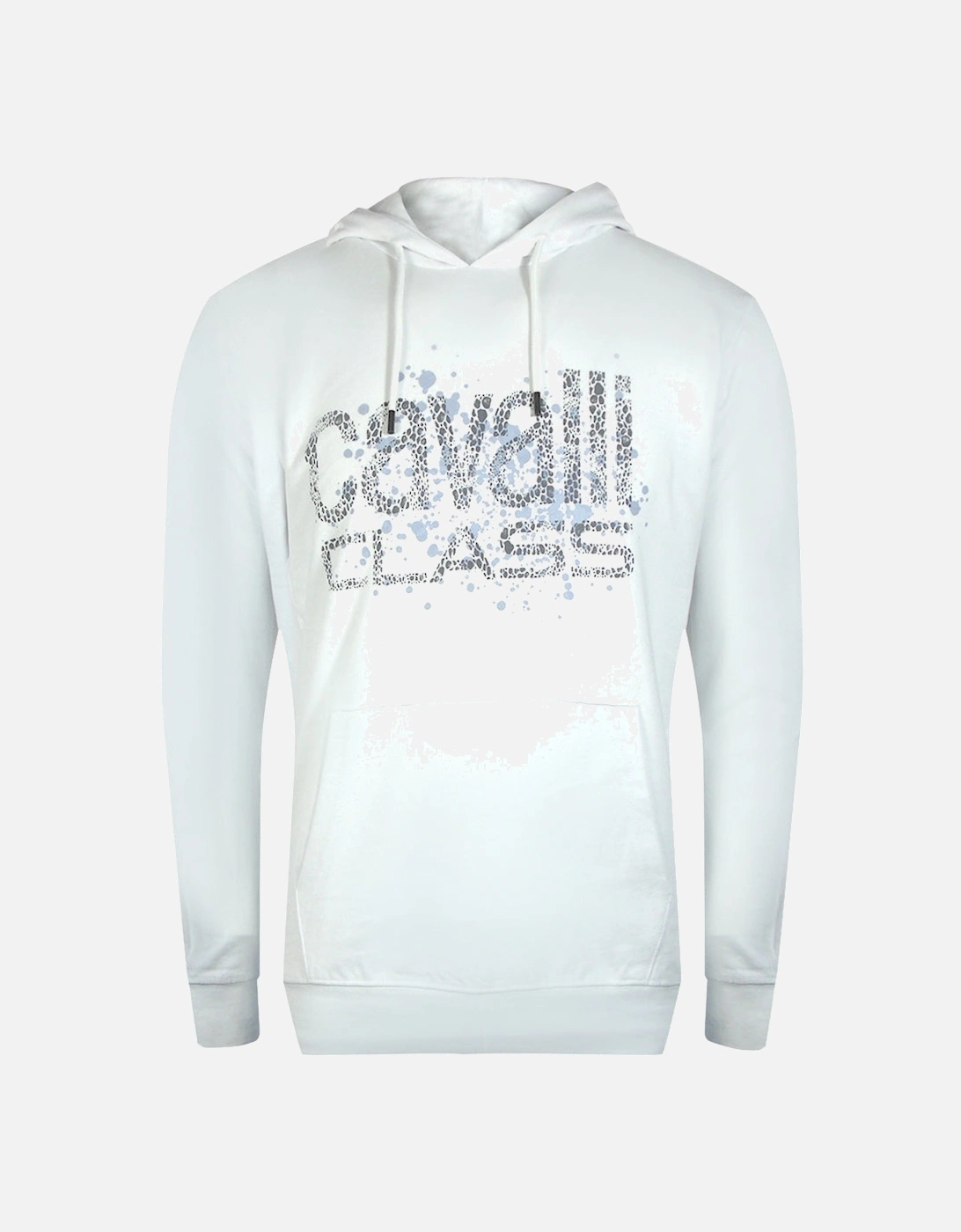 Cavalli Class Cracked Sprayed logo Off White Hoodie, 2 of 1