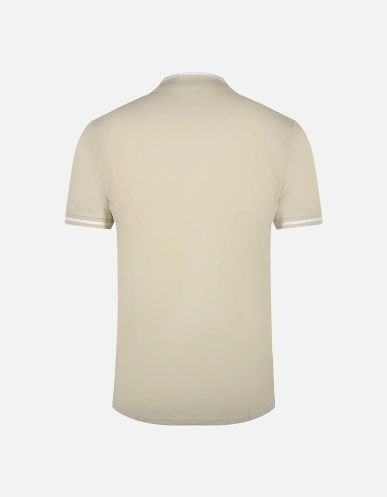 Cavalli Class Bold Stripe Beige Sand Polo Shirt