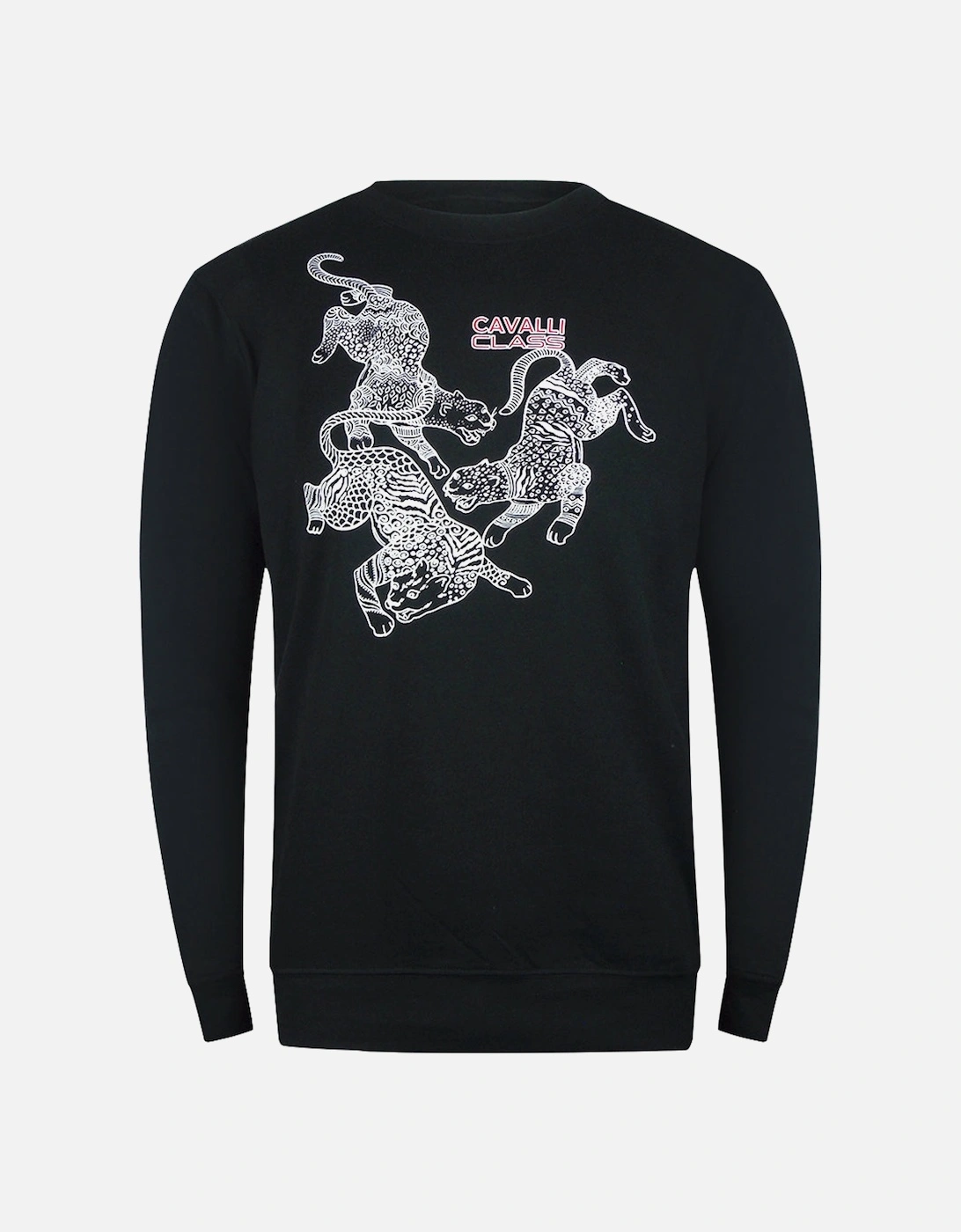 Cavalli Class Paisley Leopards Design Black Sweatshirt, 3 of 2