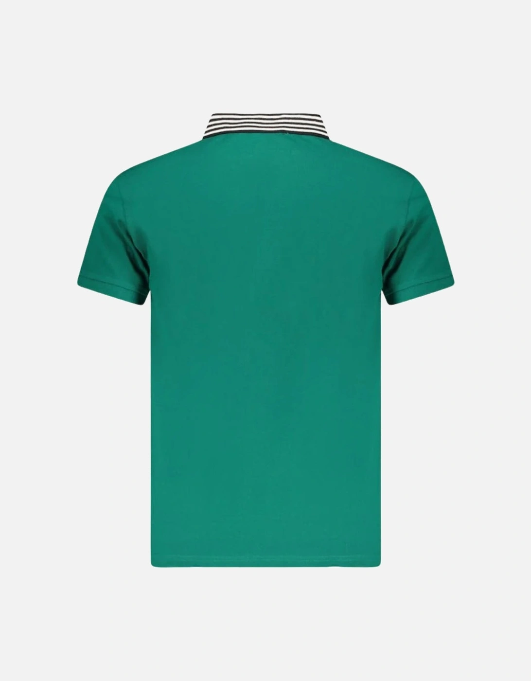 Cavalli Class Striped Collar Green Ottanio Polo Shirt