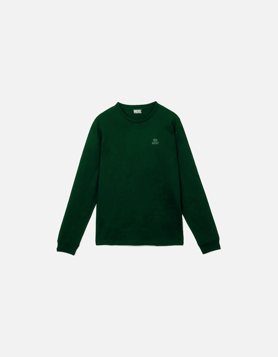 Small Monotone Logo Long Sleeve Green T-Shirt, 2 of 1