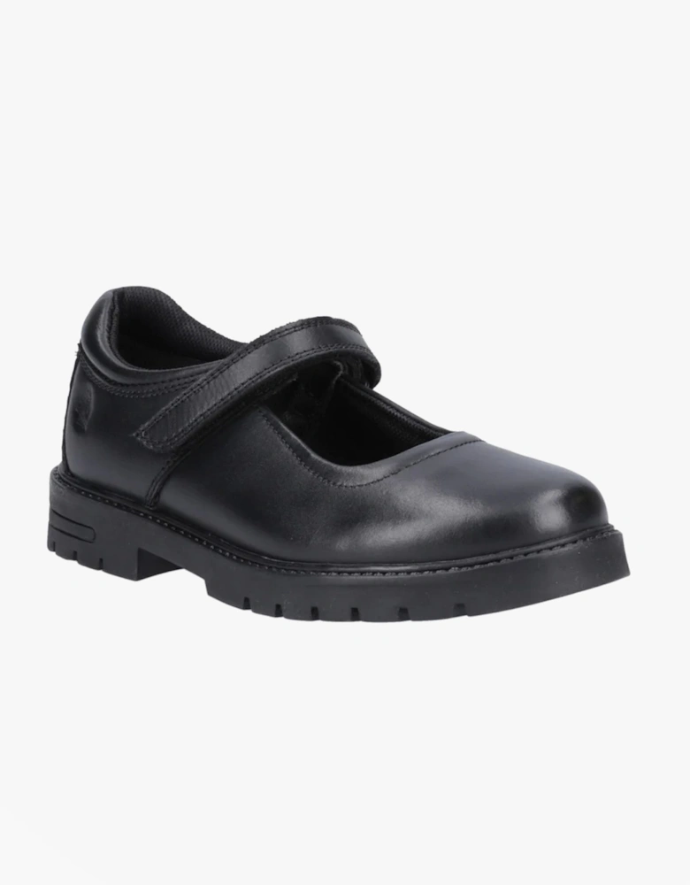 TANYA Girls Leather School Shoes Black