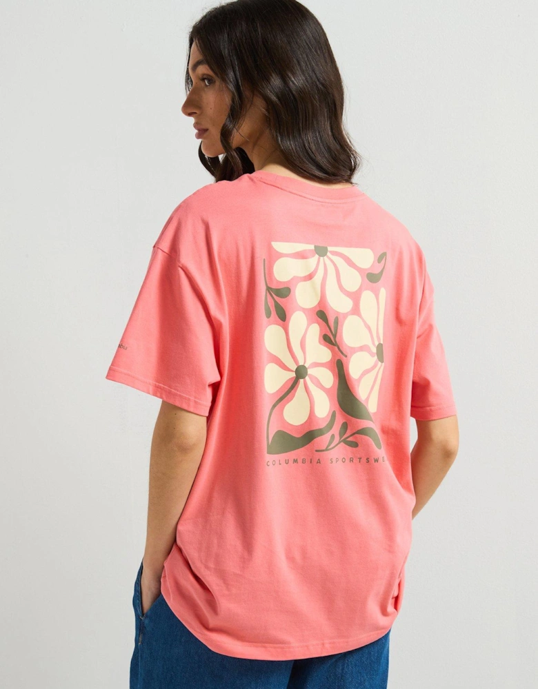 Women's Rolling Bend Graphic Oversized T-Shirt - Pink