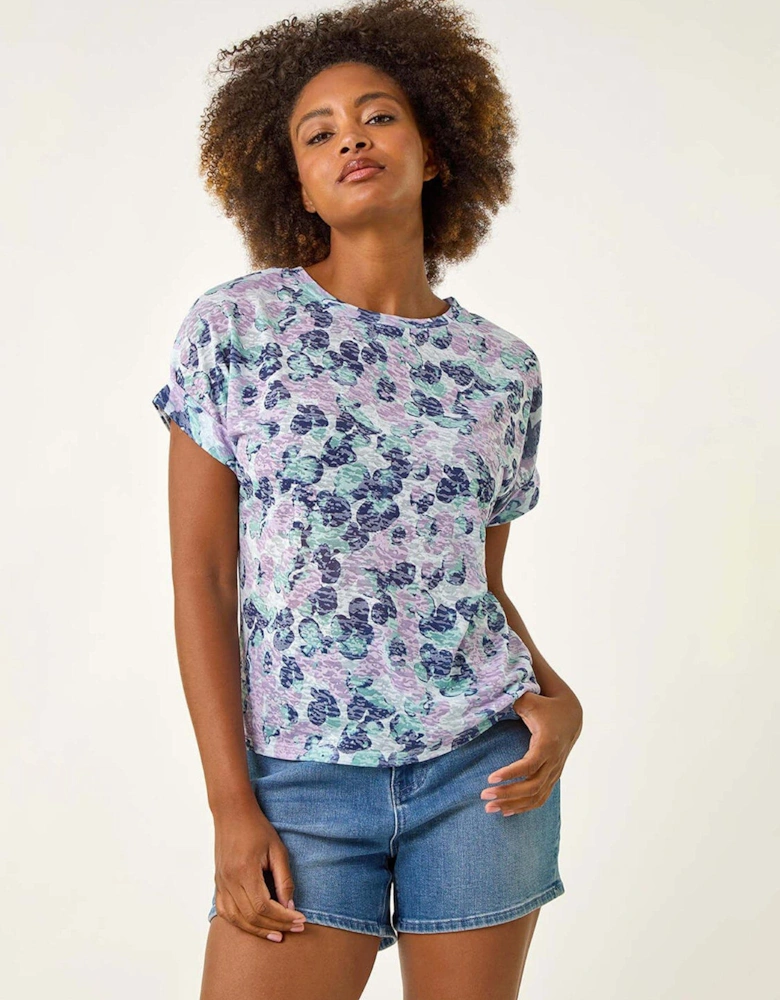 Burnout Print T-shirt - Purple
