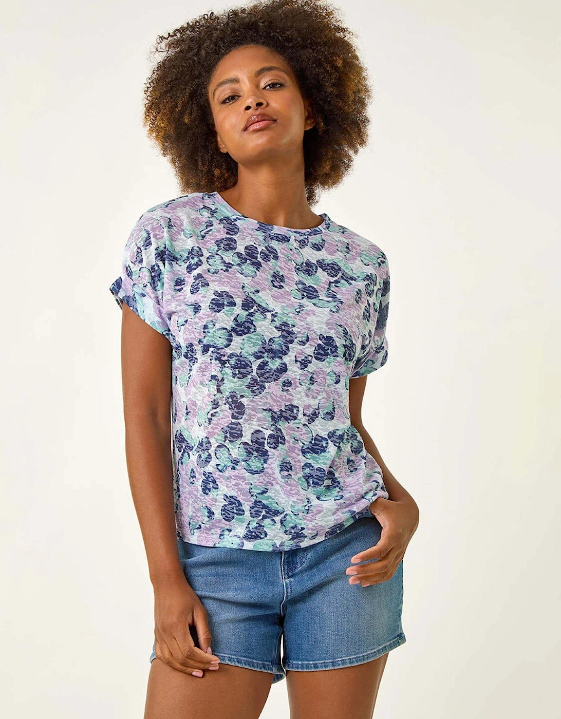 Burnout Print T-shirt - Purple, 2 of 1