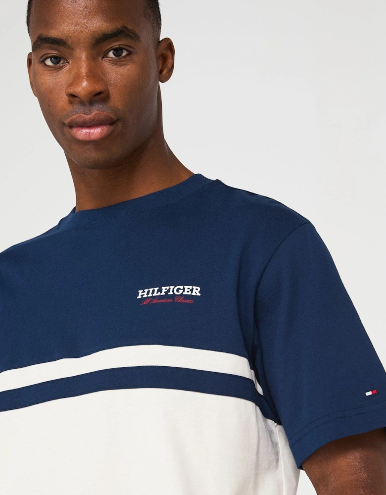 Monotype Colourblock T-Shirt - Dark Blue