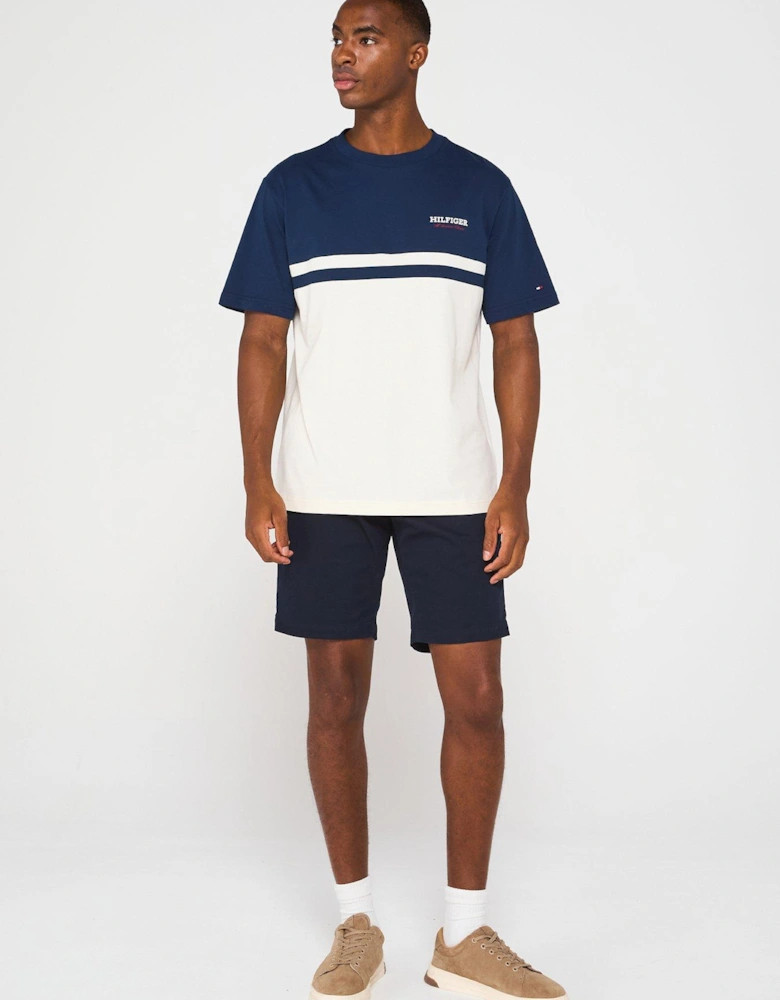 Monotype Colourblock T-Shirt - Dark Blue