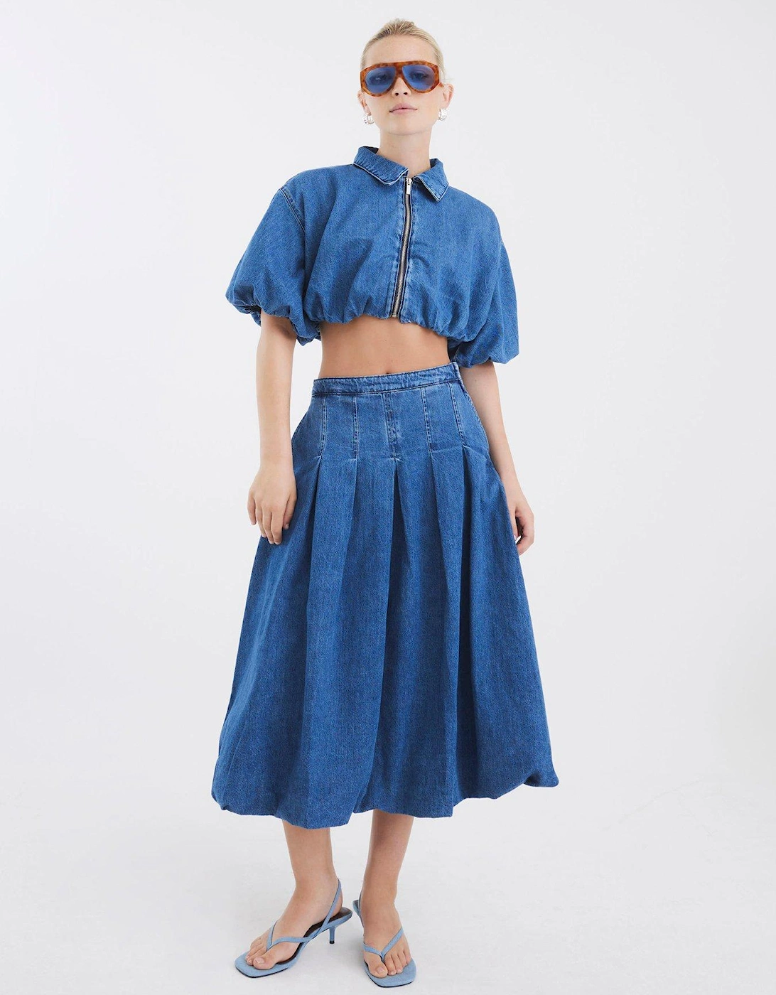 Puffball Denim Top - Blue, 2 of 1