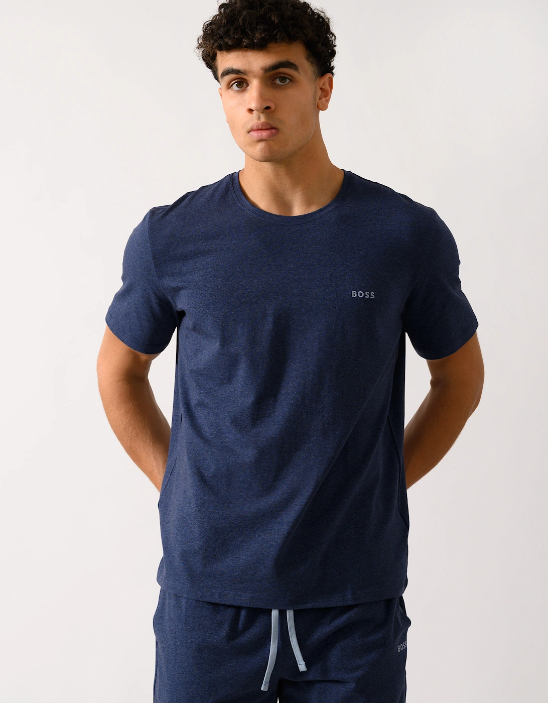 BOSS Orange Mix&Match Mens Stretch-Cotton Loungewear T-Shirt with Embroidered Logo, 2 of 1