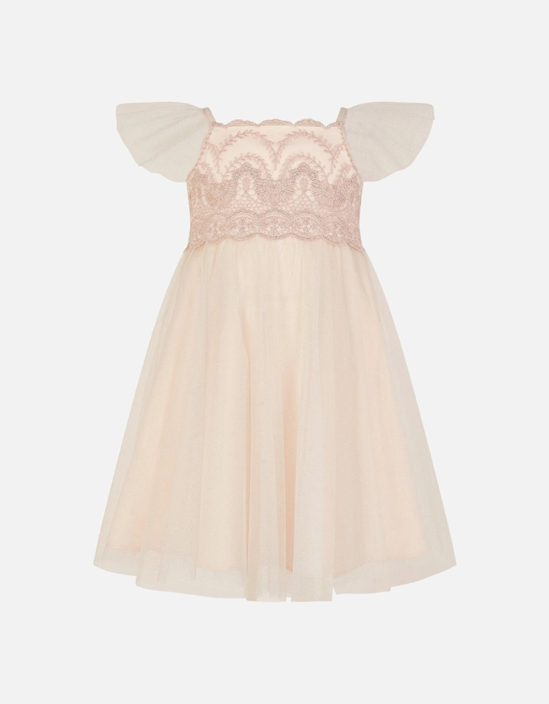 Baby Girls Francesca Crochet Dress - Pink