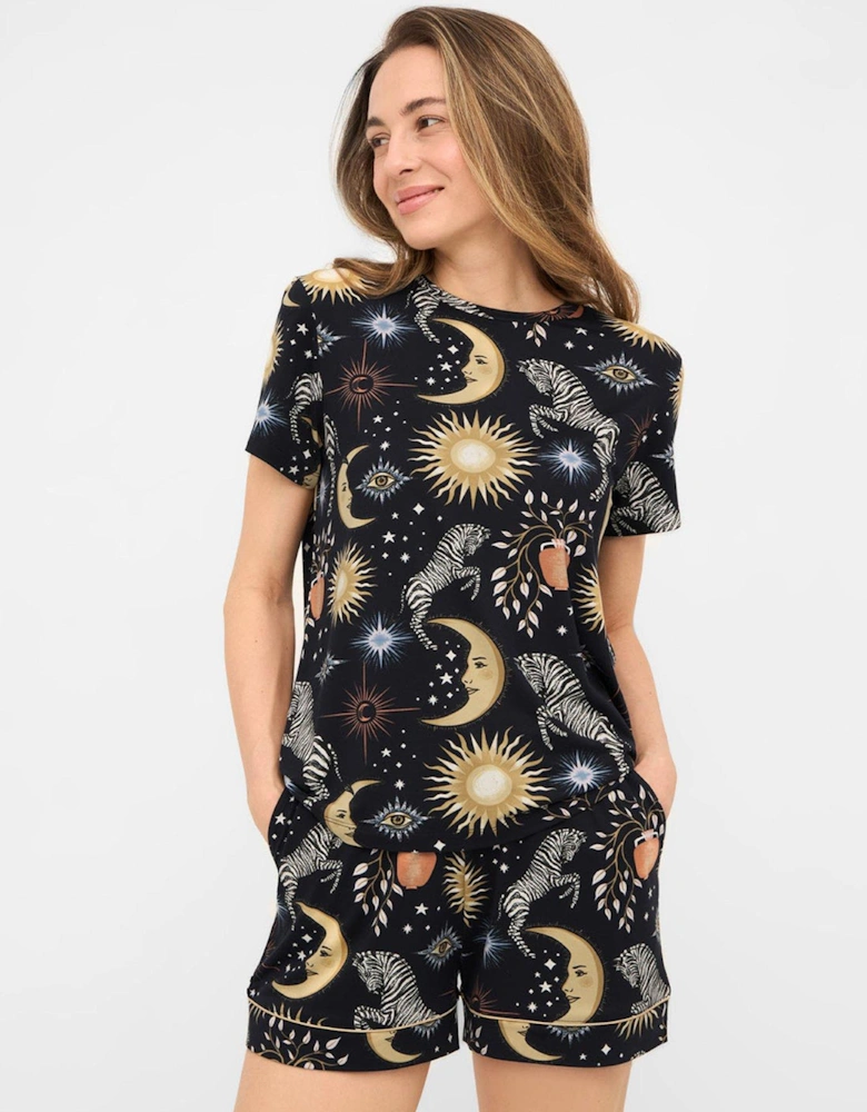 Crew Neck Short Set celestial Zebra - Navy
