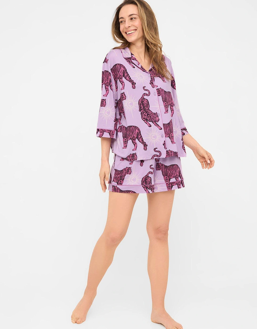 Relaxed Short Sleeve Resort Shirt & Short Set mystic Tiger - Purple, 2 of 1